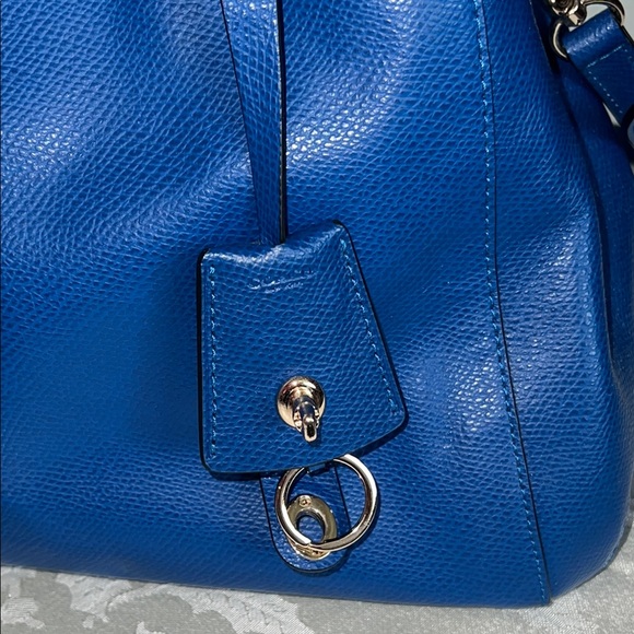 VINTAGE COACH MARGOT Blue Leather 2 Way Satchel - Picture 12 of 13